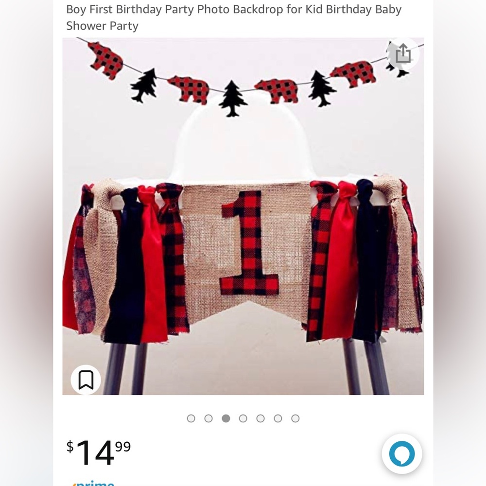 First Birthday Buffalo Plaid Decorations
